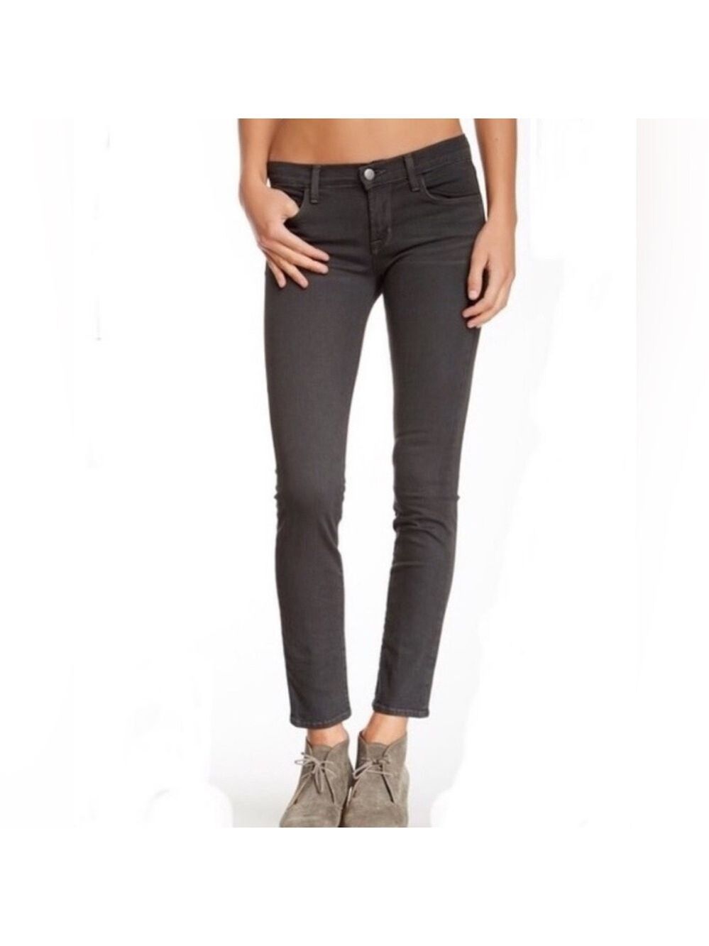 J Brand Dark Wash Gray Skinny Leg Jeans Dare mid Rise Size 27 EUC